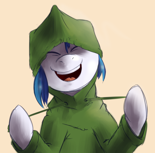 Size: 1100x1084 | Tagged: artist:swaetshrit, clothes, cute, derpibooru import, eyes closed, happy, hood, hoodie, safe, smiling, vinylbetes, vinyl scratch