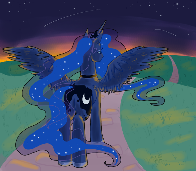 Size: 1000x870 | Tagged: artist:badkittyxx, derpibooru import, moonbutt, plot, princess luna, safe, solo