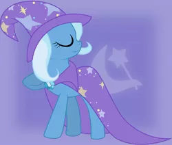 Size: 700x593 | Tagged: dead source, safe, artist:volmise, derpibooru import, trixie, pony, unicorn, cutie mark background, eyes closed, female, mare, photoshop, solo