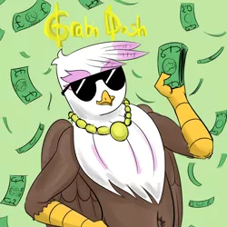 Size: 1600x1600 | Tagged: dead source, safe, artist:metalforever, derpibooru import, gilda, gryphon, female, killing floor, money, sunglasses