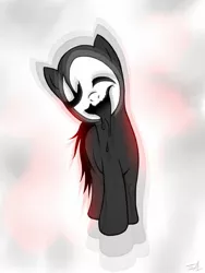 Size: 1200x1600 | Tagged: artist:swaetshrit, derpibooru import, grimdark, looking at you, ponified, solo, uboa, yume nikki