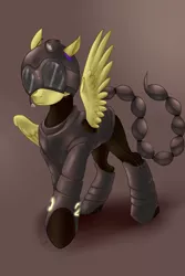 Size: 1728x2592 | Tagged: safe, artist:tzelly-el, derpibooru import, oc, unofficial characters only, pegasus, pony, fallout equestria, armor, enclave, fallout, grand pegasus enclave, powered exoskeleton, solo, wings