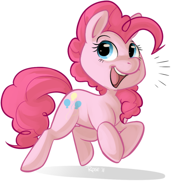 Size: 757x800 | Tagged: safe, artist:briskby, derpibooru import, pinkie pie, earth pony, pony, cute, diapinkes, female, happy, jumping, mare, open mouth, ponk, shadow, signature, simple background, smiling, solo, transparent background