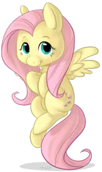 Size: 515x865 | Tagged: safe, artist:briskby, derpibooru import, fluttershy, pegasus, pony, female, hooves to the chest, looking at you, mare, simple background, smiling, solo, spread wings, three quarter view, transparent background, wings