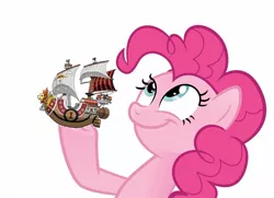 Size: 1184x855 | Tagged: derpibooru import, one piece, pinkie pie, safe, simple background, thousand sunny, white background