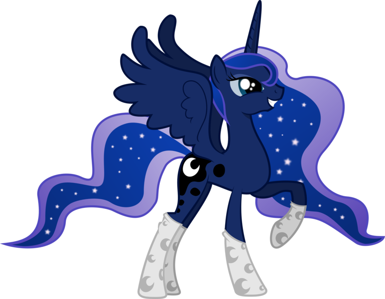 Size: 4146x3217 | Tagged: artist:voaxmasterspydre, clothes, derpibooru import, princess luna, raised hoof, safe, simple background, socks, solo, transparent background, vector