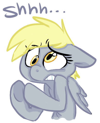 Size: 414x509 | Tagged: artist:briskby, colored, derpibooru import, derpy hooves, safe, shhh