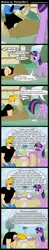 Size: 700x3560 | Tagged: artist:angerelic, bravo vs. ponyville, comic, crossover, derpibooru import, glasses, johnny bravo, list, magic, raised hoof, reading, safe, sitting, sleeping, smiling, squee, telekinesis, twilight sparkle, wink