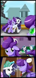 Size: 1024x2217 | Tagged: safe, artist:emeraldpony, derpibooru import, fancypants, rarity, oc, oc:kydose, changeling, a canterlot wedding, canon x oc, comic, female, male, raridose, shipping, straight