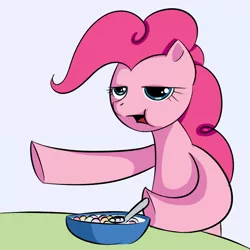 Size: 700x700 | Tagged: safe, artist:kloudmutt, derpibooru import, pinkie pie, earth pony, pony, cereal, cereal guy, meme, ponified meme, reaction image, solo