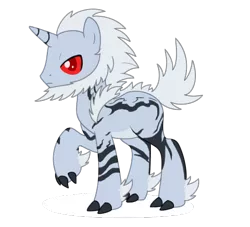 Size: 550x500 | Tagged: artist:sklavenbrause, colored sclera, crossover, derpibooru import, kirin (monster hunter), monster hunter, ponified, raised hoof, red eyes, red sclera, safe, simple background, solo, transparent background