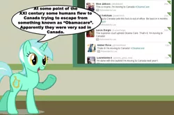 Size: 887x588 | Tagged: safe, derpibooru import, lyra heartstrings, human, pony, canada, chalkboard, dialogue, human studies101 with lyra, meme, obamacare, text, twitter