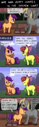 Size: 500x1600 | Tagged: dead source, safe, artist:ninjaham, derpibooru import, apple bloom, derpy hooves, scootaloo, chicken, earth pony, pegasus, pony, acdsee, comic, crying, female, filly, mare, sad, scootachicken