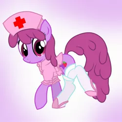 Size: 2000x2000 | Tagged: artist:pyruvate, berry punch, berryshine, clothes, derpibooru import, high res, nurse, safe, socks, solo