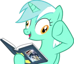 Size: 960x832 | Tagged: artist:detectivebuddha, derp, derpibooru import, lyra heartstrings, reading, safe, simple background, transparent background