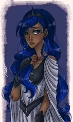 Size: 900x1500 | Tagged: artist:mistix, dark skin, derpibooru import, humanized, princess luna, safe