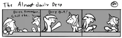 Size: 802x253 | Tagged: safe, artist:tetrapony, derpibooru import, derpy hooves, pegasus, pony, comic:the daily derp, comic, female, mare, microphone, the almost daily derp