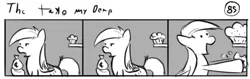 Size: 802x253 | Tagged: safe, artist:tetrapony, derpibooru import, derpy hooves, pegasus, pony, comic:the daily derp, comic, female, mare, the take my derp