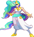 Size: 122x131 | Tagged: artist:hiivolt-07, derpibooru import, humanized, pixel art, princess celestia, safe, simple background, sprite, street fighter, street fighter 3, style emulation, transparent background