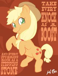 Size: 500x647 | Tagged: safe, artist:kevinbolk, derpibooru import, applejack, earth pony, pony, colored pupils, cutie mark background, eric bibb, female, just keep going on, mare, photoshop, rearing, solo, song reference