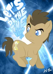 Size: 600x840 | Tagged: safe, artist:kevinbolk, derpibooru import, doctor whooves, time turner, earth pony, pony, abstract background, let's do the time warp again, male, photoshop, rocky horror picture show, serious face, solo, song reference, stallion