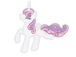Size: 1600x1200 | Tagged: safe, artist:pvt-llama, derpibooru import, sweetie belle, alicorn, pony, alicornified, race swap, simple background, solo, sweetiecorn, transparent background, xk-class end-of-the-world scenario