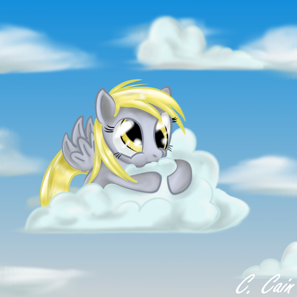 Size: 1024x1024 | Tagged: safe, artist:c-cain, derpibooru import, derpy hooves, pegasus, pony, female, mare, solo