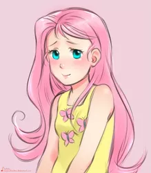 Size: 973x1112 | Tagged: artist:magicalondine, cutie mark on clothes, derpibooru import, fluttershy, humanized, safe, solo