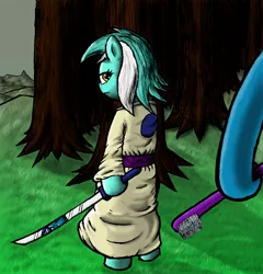 Size: 1072x1116 | Tagged: artist:darkone10, derpibooru import, lyra heartstrings, minuette, safe, samurai