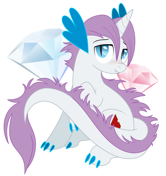 Size: 1788x1892 | Tagged: artist:nabbiekitty, derpibooru import, dracony, hybrid, interspecies offspring, oc, oc:gem, offspring, parent:rarity, parent:spike, parents:sparity, safe, simple background, solo, transparent background, unofficial characters only