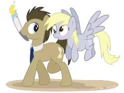 Size: 1000x750 | Tagged: safe, artist:dm29, derpibooru import, derpy hooves, doctor whooves, time turner, pegasus, pony, duo, female, mare, olympic torch, olympics, simple background, transparent background