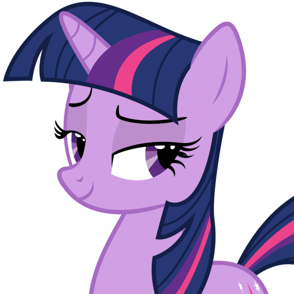 Size: 2120x2120 | Tagged: safe, artist:ambits, derpibooru import, twilight sparkle, pony, unicorn, bedroom eyes, female, high res, mare, show accurate, simple background, smiling, smuglight sparkle, solo, transparent background, unicorn twilight, vector