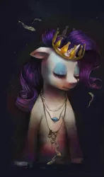 Size: 469x800 | Tagged: artist:crookedtrees, crown, dead source, derpibooru import, fish, rarity, safe