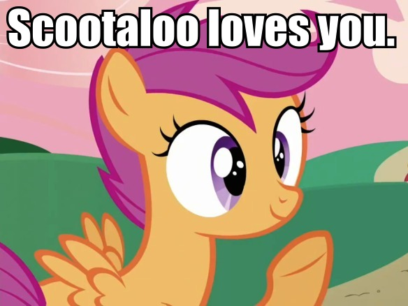 Size: 584x438 | Tagged: caption, derpibooru import, image macro, safe, scootaloo