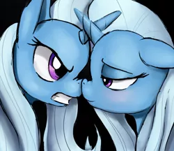 Size: 700x605 | Tagged: angry, artist:gsphere, derpibooru import, female, lesbian, mare, safe, selfcest, shipping, trixie, trixtrix