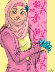 Size: 2550x3300 | Tagged: artist:akiko-sempai, derpibooru import, fluttershy, high res, hijab, humanized, islam, islamashy, safe