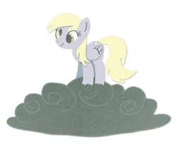 Size: 695x566 | Tagged: safe, artist:himynameisnickel, derpibooru import, derpy hooves, pegasus, pony, cloud, cute, female, mare, raincloud, simple background, smiling, solo, standing, white background
