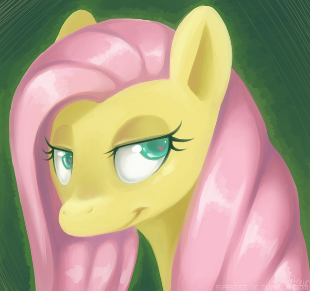 Size: 850x800 | Tagged: safe, artist:steeve, derpibooru import, fluttershy, pegasus, pony, bust, female, mare, portrait, solo