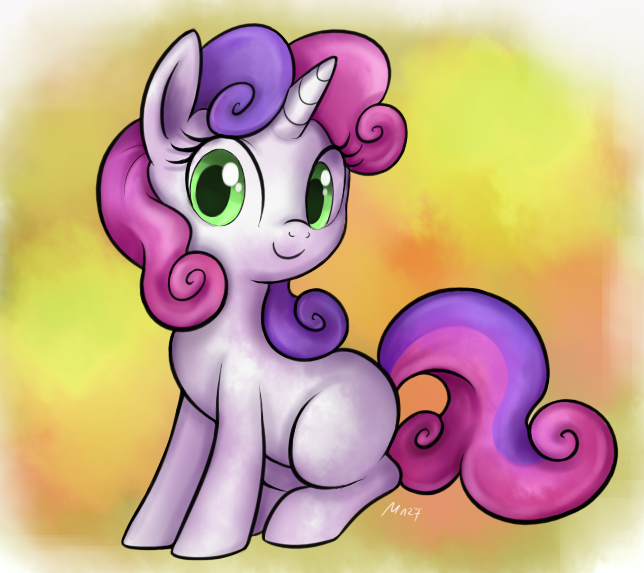 Size: 644x573 | Tagged: safe, artist:mn27, derpibooru import, sweetie belle, pony, unicorn, female, filly, smiling, solo