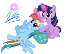 Size: 8000x6000 | Tagged: safe, artist:nightmaremoons, derpibooru import, rainbow dash, twilight sparkle, absurd resolution, alternate hairstyle, comb, female, hilarious in hindsight, lesbian, manebow sparkle, mare, shipping, simple background, transparent background, twidash