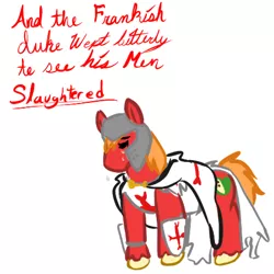 Size: 450x450 | Tagged: safe, artist:mt, derpibooru import, big macintosh, earth pony, pony, christianity, cross, crusader, crying, fantasy class, knight, male, paladin, solo, stallion, warrior