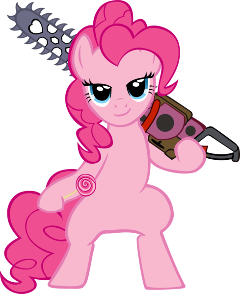 Size: 2289x2810 | Tagged: artist:astringe, chainsaw, crossover, derpibooru import, high res, lollipop chainsaw, pinkie pie, safe, simple background, transparent background, vector