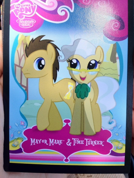 Size: 2448x3264 | Tagged: derpibooru import, doctor whooves, high res, mayor mare, official, photo, safe, time turner, trading card