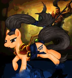 Size: 882x954 | Tagged: derpibooru import, human, league of legends, ponified, safe, xin zhao