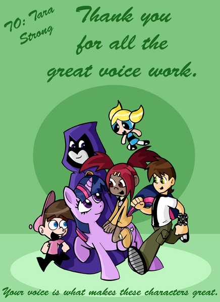 Size: 576x792 | Tagged: artist:pembroke, ben 10, ben tennyson, bubbles (powerpuff girls), crossover, derpibooru import, exploitable meme, human, meme, raven (teen titans), safe, same voice actor, sari sumdac, tara strong, teen titans, the fairly oddparents, the powerpuff girls, timmy turner, transformers, transformers animated, twilight sparkle