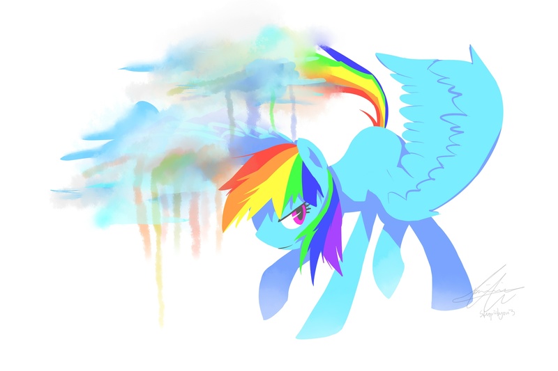 Size: 2700x1800 | Tagged: artist:stupidyou3, cloud, derpibooru import, rainbow dash, safe, solo