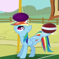 Size: 200x200 | Tagged: animated, ball, bouncing, cropped, cute, derpibooru import, fall weather friends, looking up, loop, rainbow dash, raised leg, safe, screencap, smiling, solo