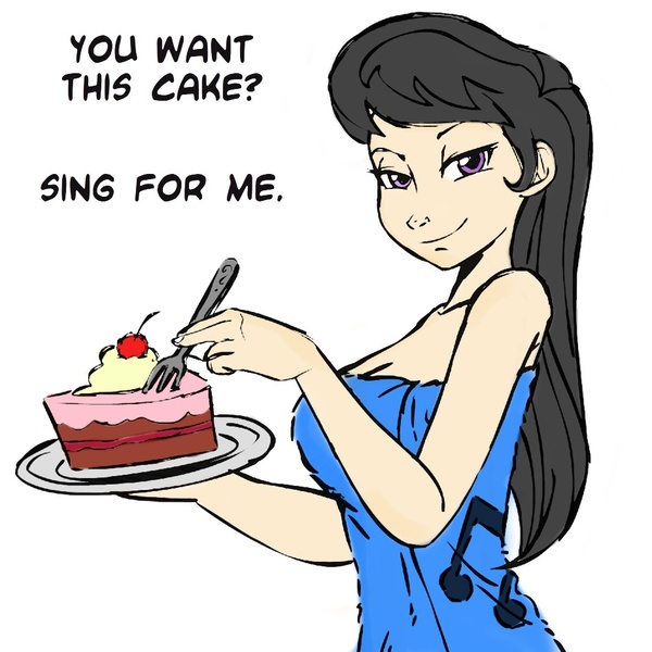 Size: 945x945 | Tagged: artist:megasweet, artist:samoyena, bedroom eyes, breasts, busty octavia, cake, derpibooru import, do you want this cake, female, humanized, looking at you, nudity, octavia melody, solo, solo female, suggestive, towel