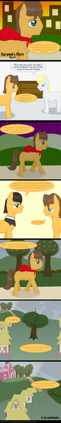 Size: 600x4122 | Tagged: artist:despisedandbeloved, caramel, comic, comic:caramel's story, derpibooru import, female, male, oc, ponyville, safe, shipping, straight