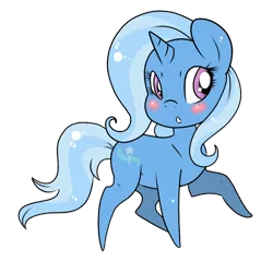 Size: 800x800 | Tagged: artist:rannarbananar, blushing, chibi, derpibooru import, safe, simple background, transparent background, trixie